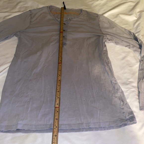 Nudie Jeans Long‎ Sleeve Distressed Henley Top Women's Large Gray - Picture 3 of 9